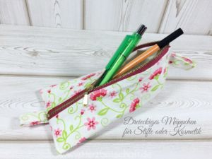 Dreieckiges Mäppchen für Stifte oder Kosmetik Dreieckiges Mäppchen für Stifte oder Kosmetik