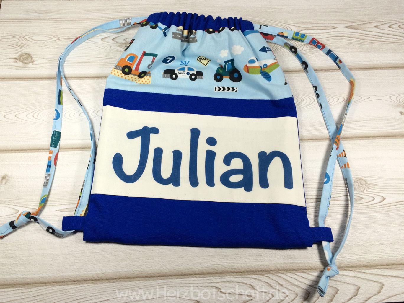Kindergartenrucksack mit passendem Turnbeutel nähen - ♥ Herzbotschaft.de