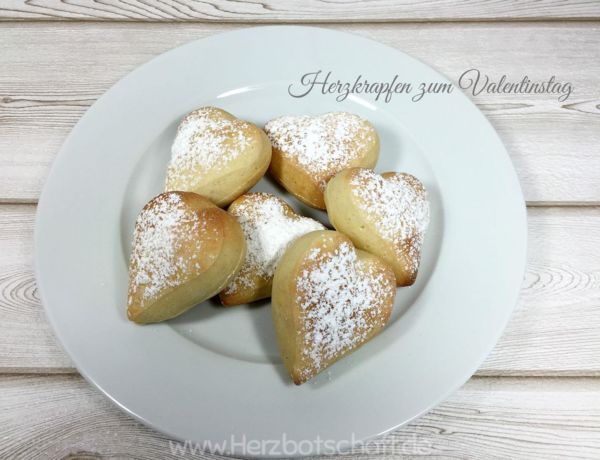 Herzige Ofenberliner/-krapfen zum Valentinstag